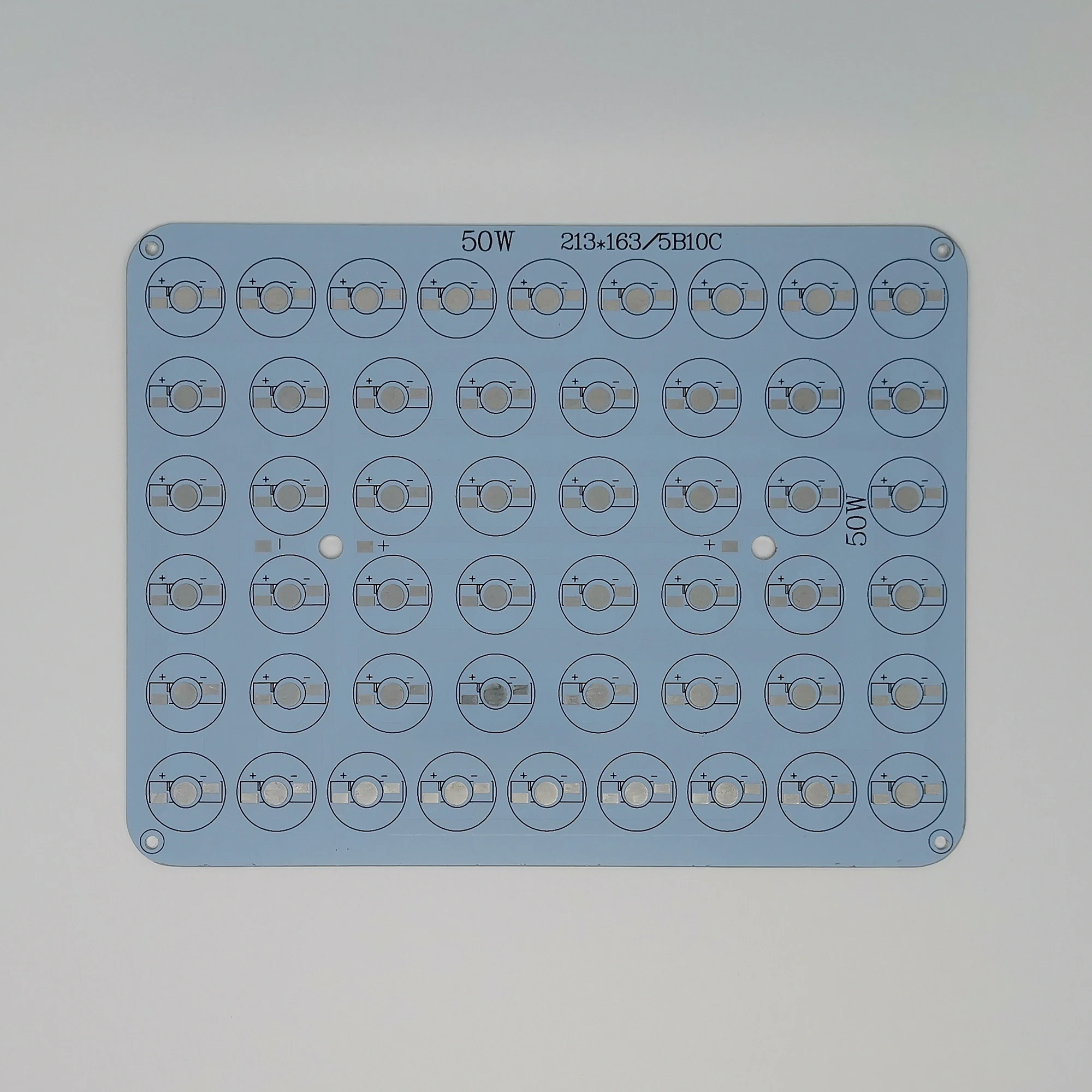 50W Aluminum PCB 213x163mm for High Power LED Lamp Floodlight Spot Light Bulb 50x1W 50x3W 50x5W