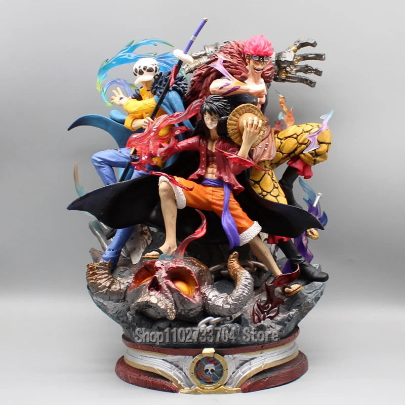 

33 см аниме Луффи, цельная фигурка Eustass Kid Trafalgar D.Water Law Monkey D. Экшн-фигурка Luffy модель из ПВХ