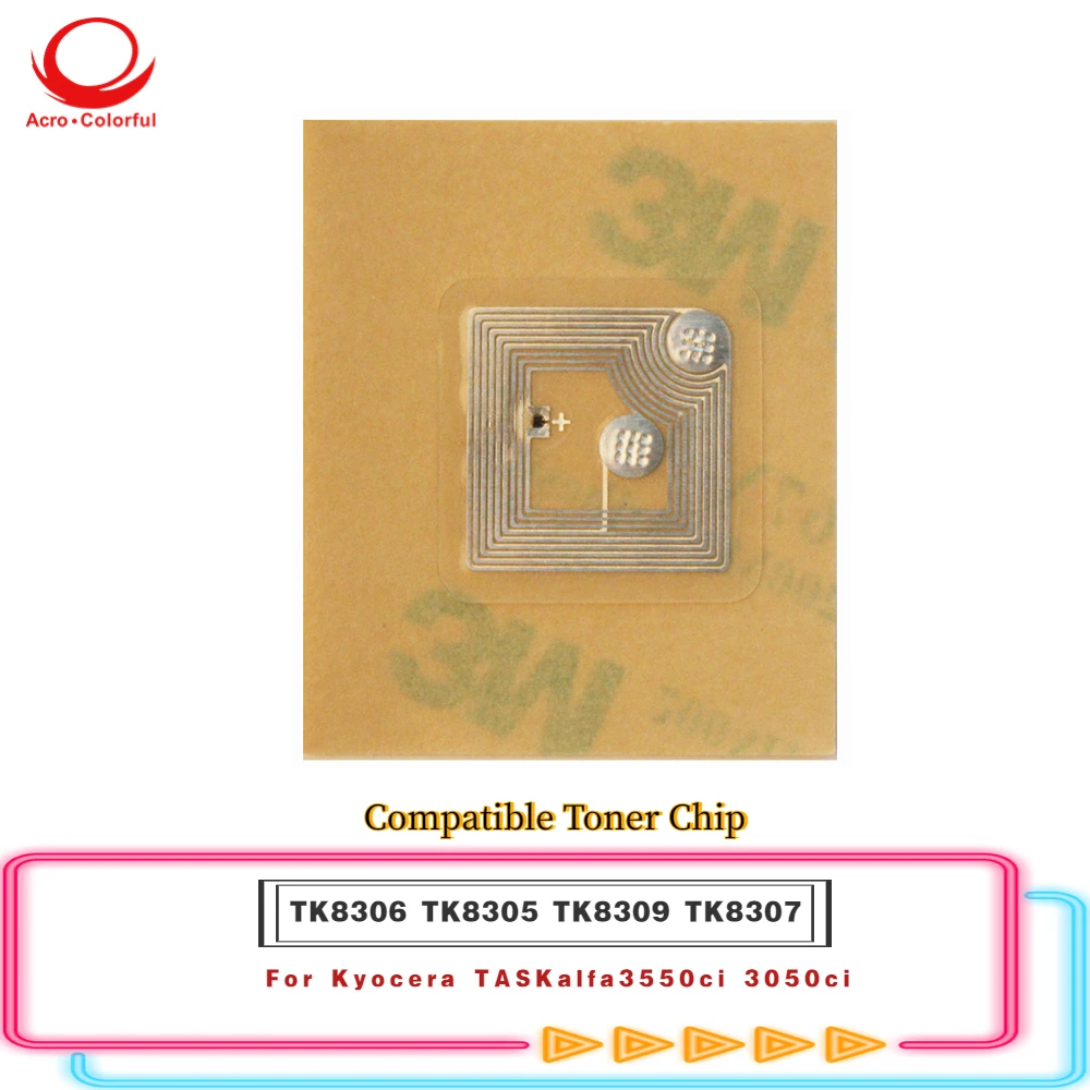 25K 15K TK8306K TK8306C TK8306M TK8306Y Compatible Toner Cartridge Chip  Apply to TASKalfa 3550ci 3050ci