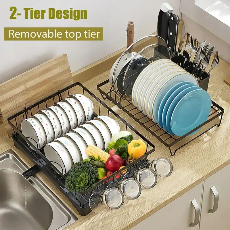 https://ae01.alicdn.com/kf/S433ed66284854898afcc09b556d55ac1D/2-Tier-Dish-Drying-Rack-With-Drain-Board-Large-Capacity-Stainless-Steel-for-Kitchen-Counter.jpg