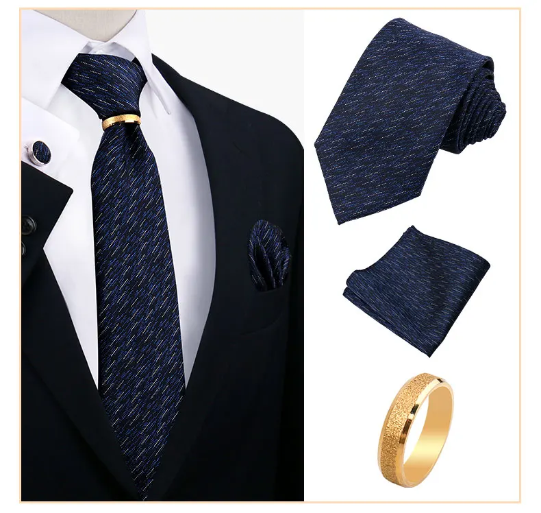 Krawattenring für Männer, luxuriöse Krawatte, Einstecktuch, Manschettenknöpfe mit goldenem Metallring, Anzug, Paisley, rote Krawatte für Hochzeit, 8 cm Herren-Accessoires – Detail 29