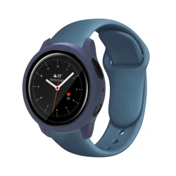 Universal 20mm Strap and Protective Case with Screen Bumper for Galaxy Active 2 44mm (Navy Midnight Blue)