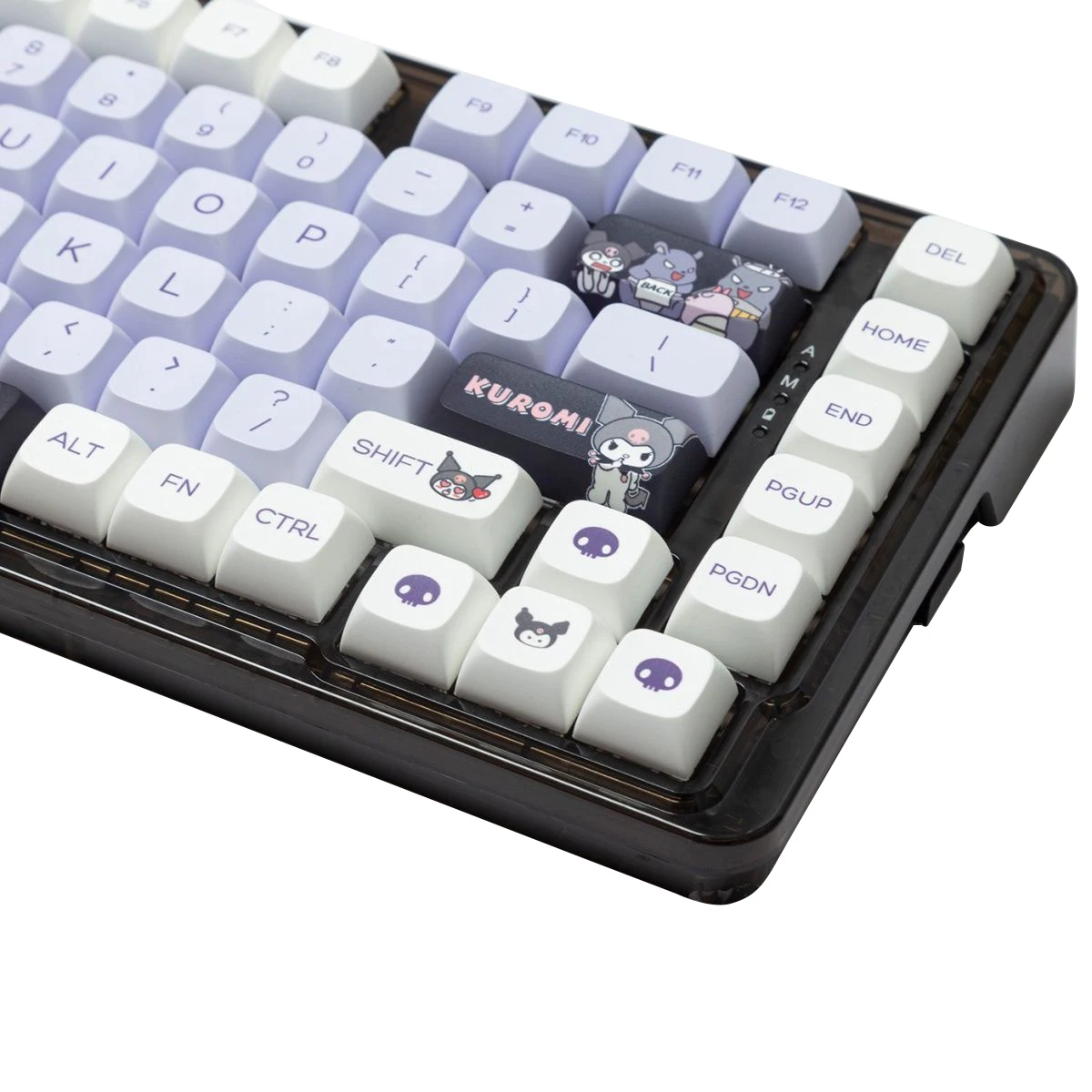 Фото Мультяшный милый Kuromi Cinnamoroll PBT персональный хвост игровой каучук XDA высота для Cherry MX механическая клавиатура колпачок для клавиатуры №2