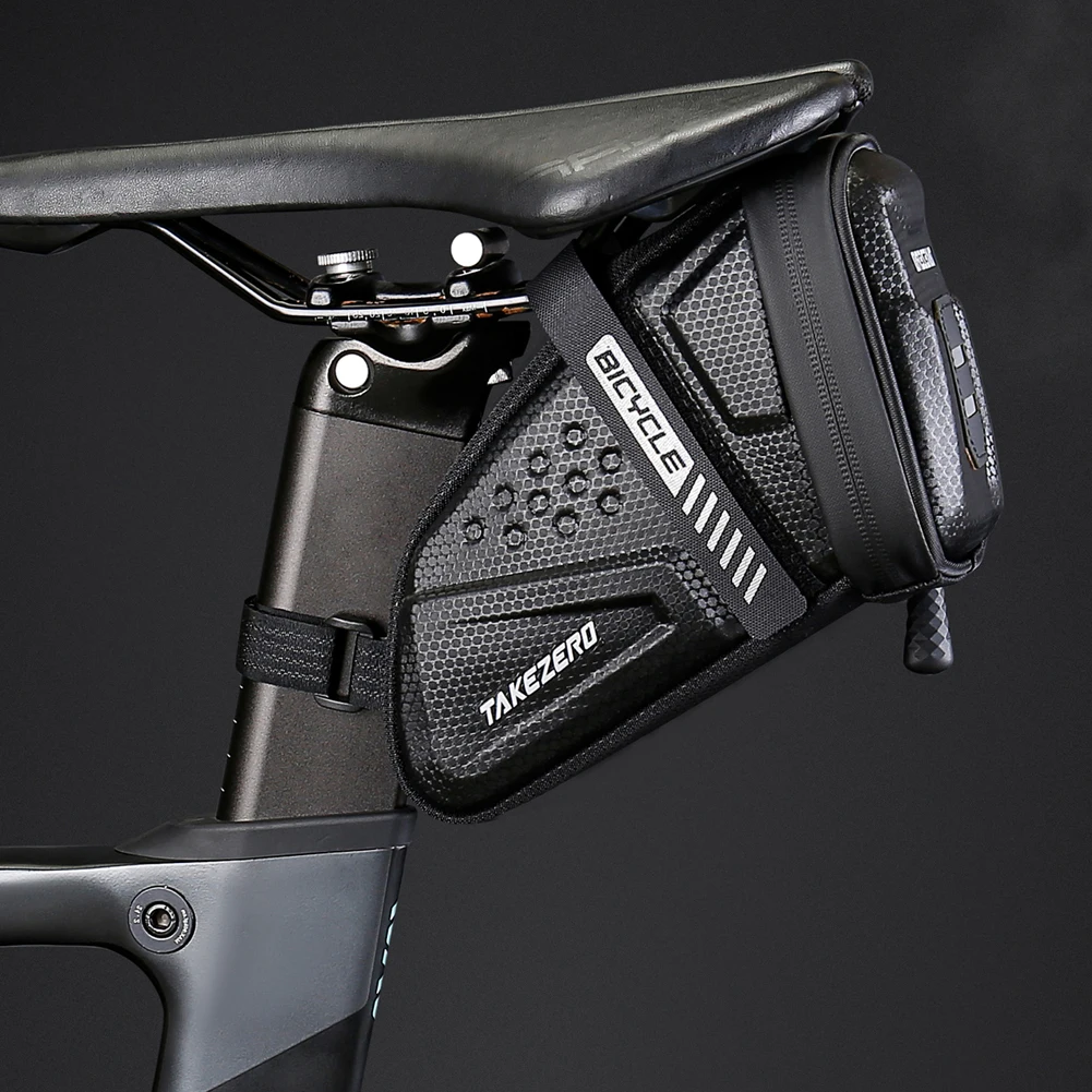 1L Back Seat Pouch Large Capacity Bike Seat Bag Bike Pocket Pack Reflective Bicycle Saddle Bag for Mountain Road Bikes