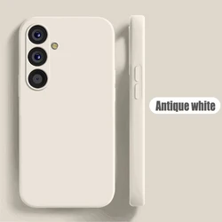 Premium Liquid Silicone Anti - Fall Soft Phone Case Cover for A14 5G - A14 4G (Antique White)