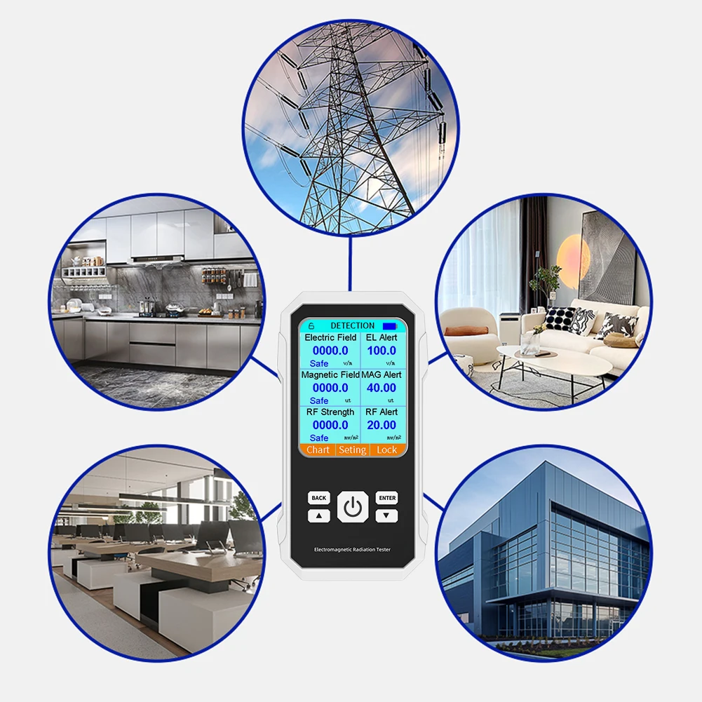 VTER2 무선 주파수 감지기 디지털 EMF 미터 전기장 자기장 RF 테스터 EF RF MF용 사운드 알람