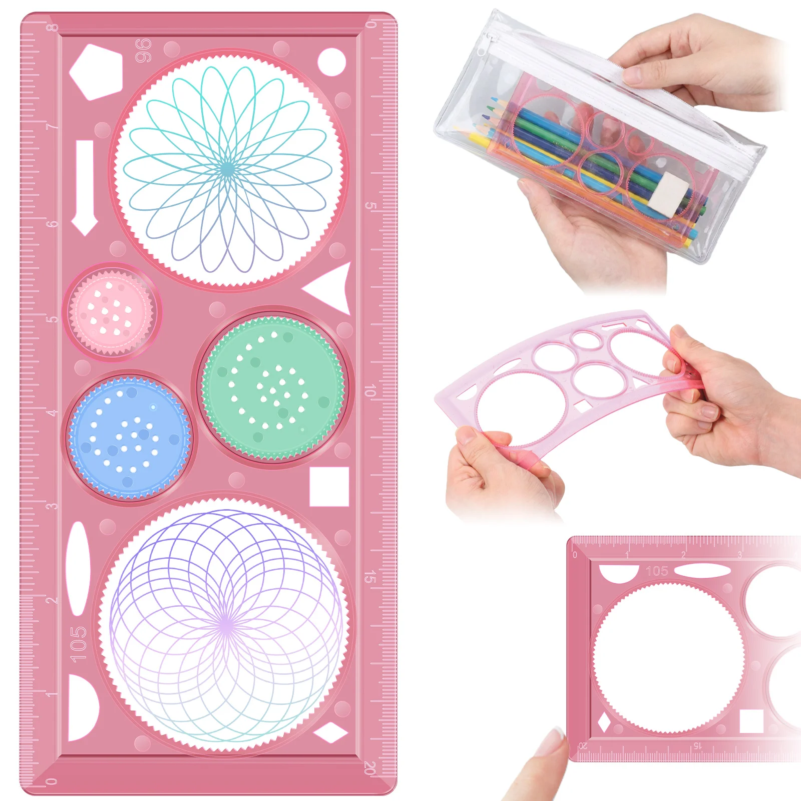 Enhanced Product Title: Versatile Geometric Spiral Art & Drawing Ruler Tool