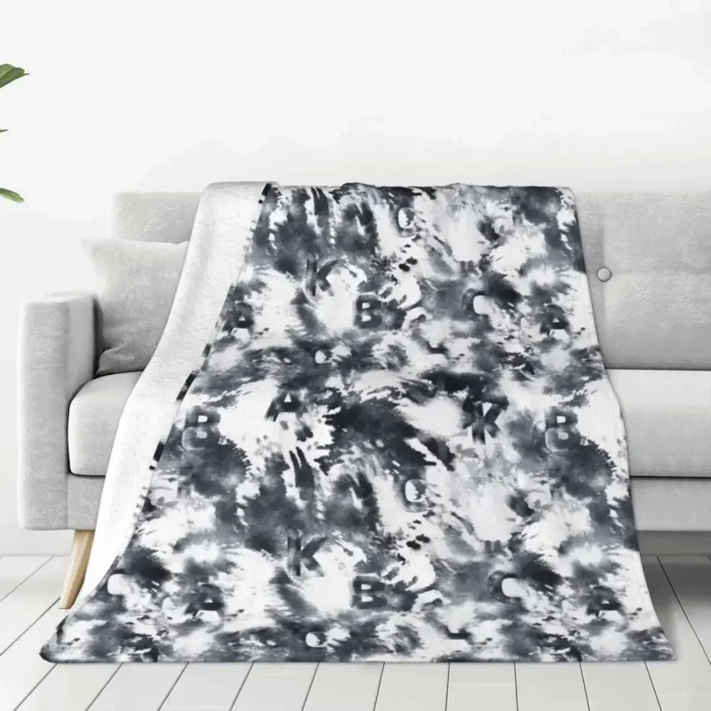 

Blanket Cover Ink, text, tie-dye, abstraction Plush Throw Blankets Summer Air Conditioning Ultra-Soft Warm Bedspread