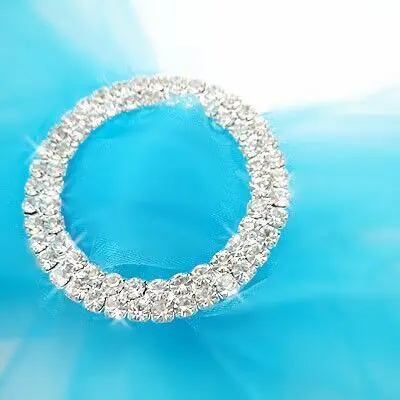 

20mm Crystal Rhinestone Buckle Diamante Crystal Slider TwoRow Round Circle Wedding Invitation card Decoration