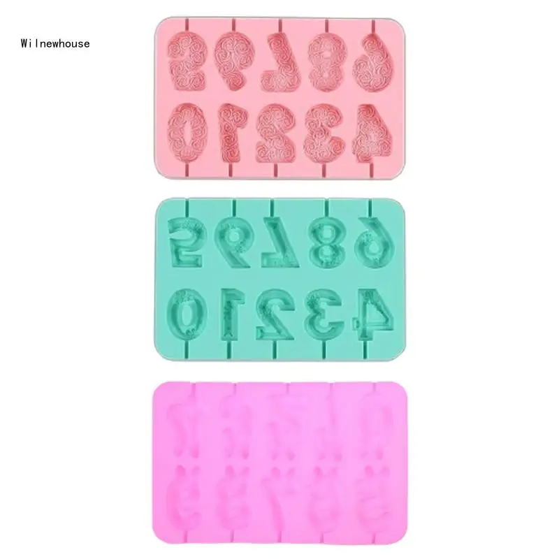

Fun DIY Number Lollipop and Making Silicone Molds Set for Birthdays Dropship