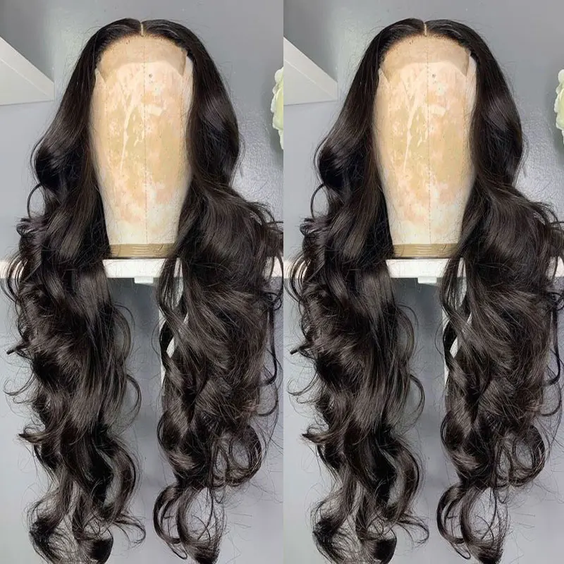 

High Quality Deep Body Wave Synthetic Lace Front Wig Glueless High Quality Heat Resistant Fiber Natural Hairline For Black Women