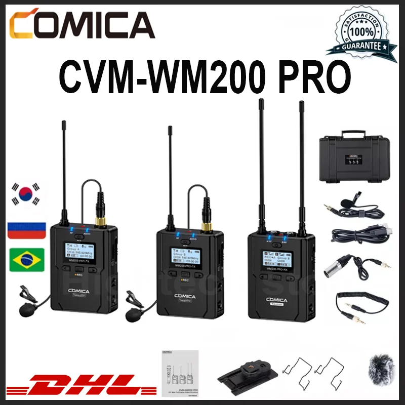 podcast microphone COMICA CVM-WM200 PRO Wireless lavalier microphone video-grade wireless live broadcast lavalier microphone large-scale live room mic