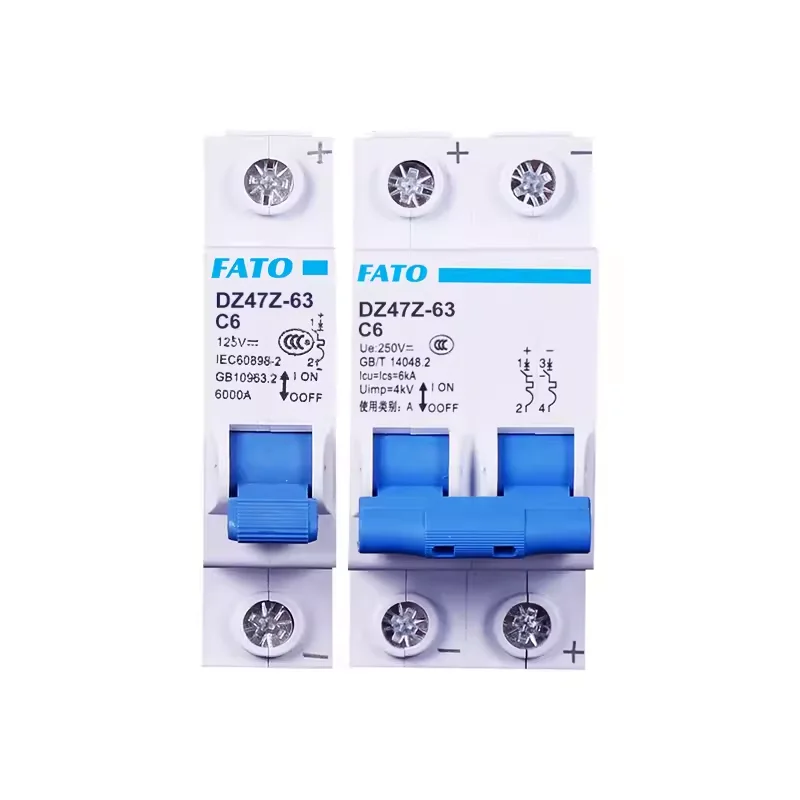 

DC MCB 2P 3A 6A 10A 16A 20A 25A 32A 40A 50A 63A DZ47Z DC circuit breaker battery protection switch