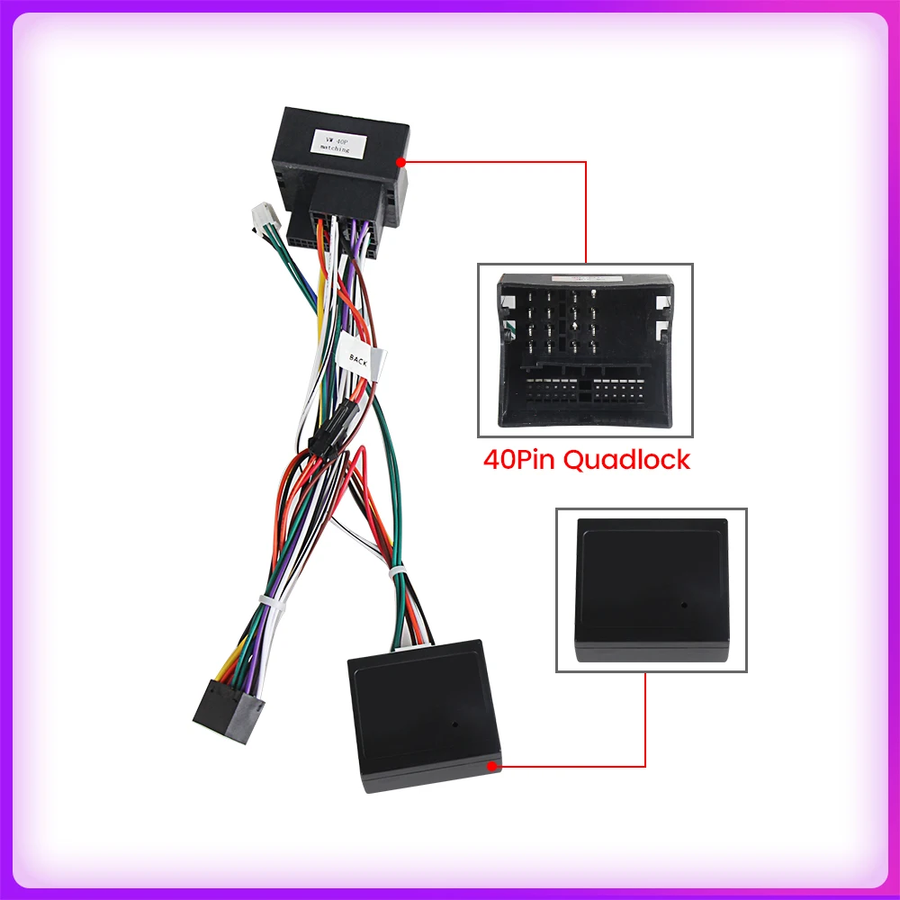 Canbus Box 40 Pin Harness Power Cable Android Car Radio Multimedia for Volkswagen Golf 5/6/Polo/Passat/Jetta/Tiguan/Touran/Skoda Car Multimedia Player Car Radio Player Car Radio