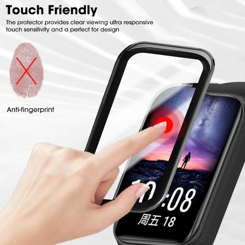 Full Coverage Protective Film for Xiaomi Band 8 Active Screen Protector HD Clear Wristlet Cover for Mi Band8 Active Accessories