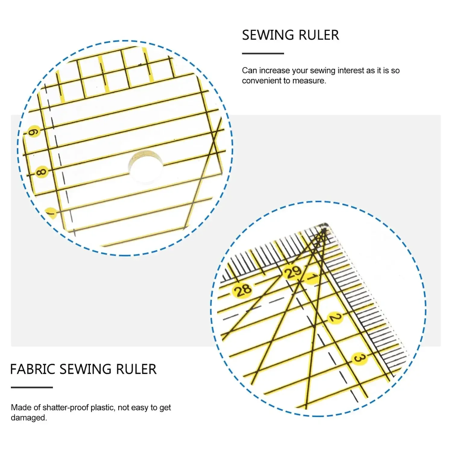 Quilters Ruler with Double Colored Grid Lines 4