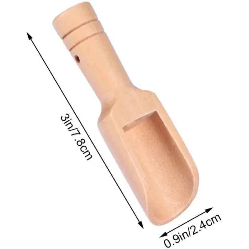 5pcs Mini Wooden Scoops Small Bath Salt Spoon Candy Spoon Washing Powder for Spices Laundry Detergent Tea Coffee Beans