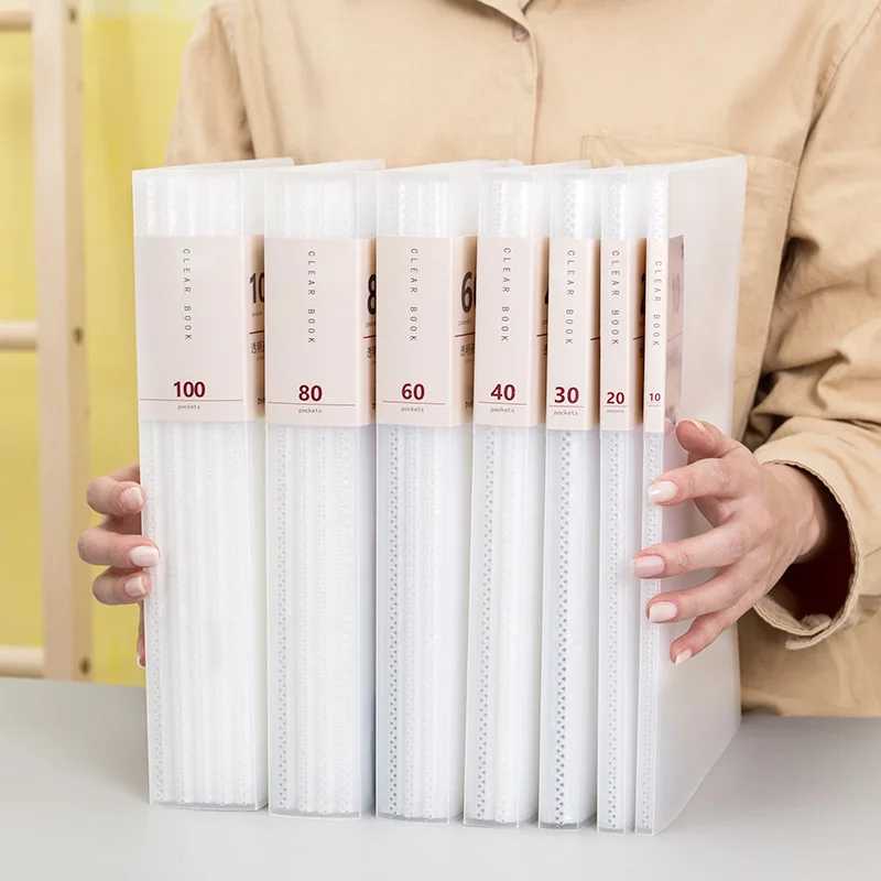 

Transparent Frosted A4 Folder Multi-layer Transparent Student Paper Organization Student Page Folder File Folders Storage Bag