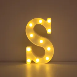 Illuminated LED Alphabet Letter & Number Lamp - Festive Night Light - 22cm (Letter S)