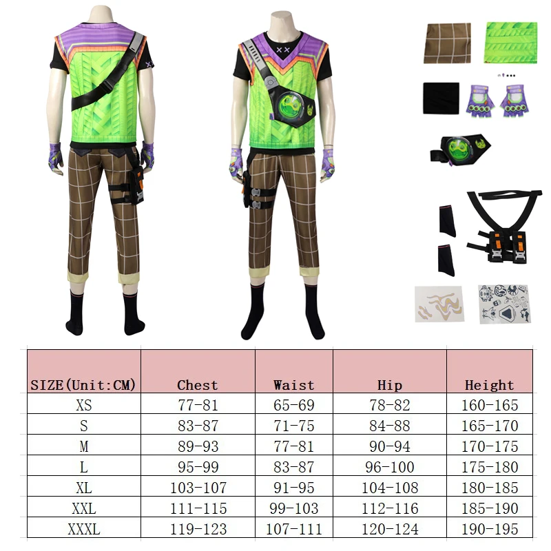 Gekko Cosplay Anime Costume VALORANT Role Play T-shirt Pants Belt Outfits Men Casual Outfits Halloween Carnival Party Suit 1