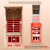 Far Infrared Sauna Room, 1 Person Sauna, 060W Indoor Sauna, 1 Bluetooth Speakers, 1 LED Reading Lamp Hemlock Wood Sauna Room 2