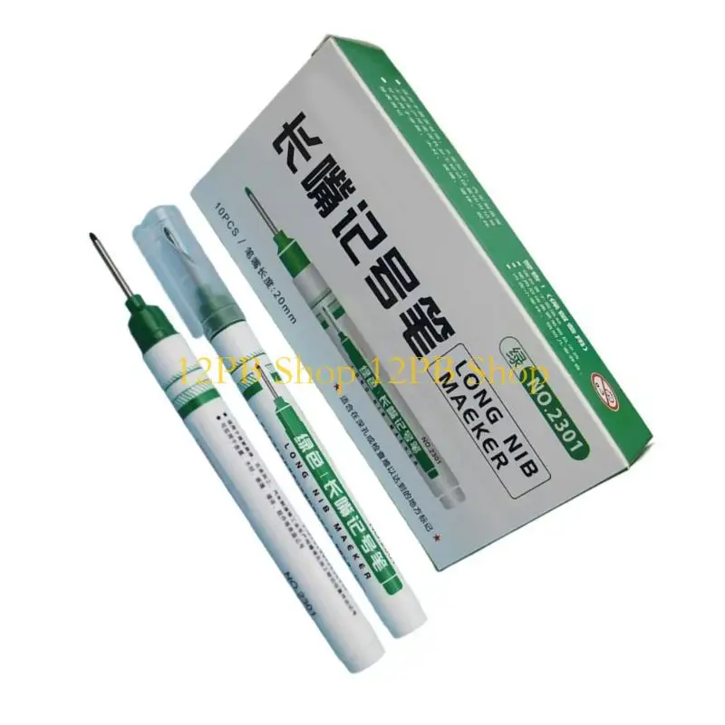 12PB 10Pcs 방수 깊은 도달 마커 20mm 깊은 구멍 마커 긴 팁 목수 마커 금속 나무에 대 한 목공 도구