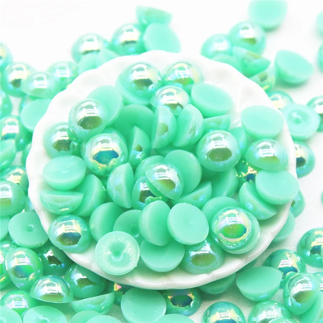 Colors AB ABS Imitation Pearls Half Round Flatback Pearls Resin Beads Craft  Decorate Diy Clothing accessories 3mm 6mm 8mm 10mm - AliExpress