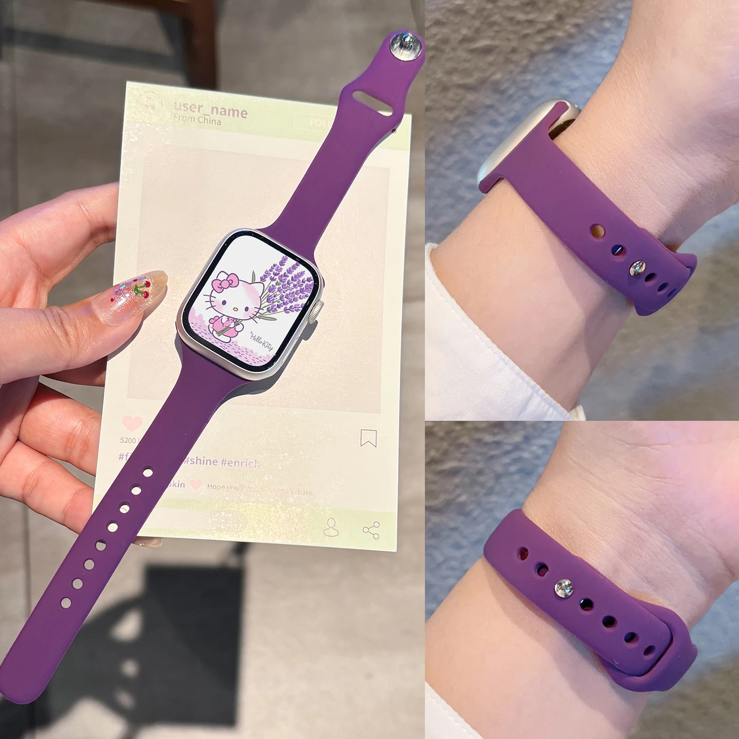 Breathable Silicone Strap for Smartwatch - Elegant Bracelet Design