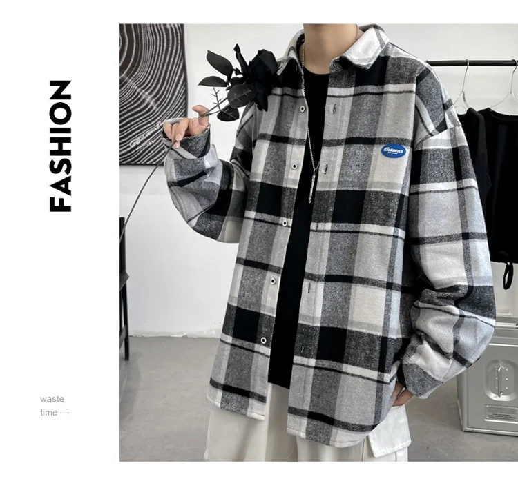 Zongke Green Plaid Casual Shirts For 