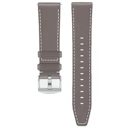 Premium Genuine Leather Watchband with Steel Pin Buckle - High - Quality Wrist Belt Bracelet - 22MM (Grey)