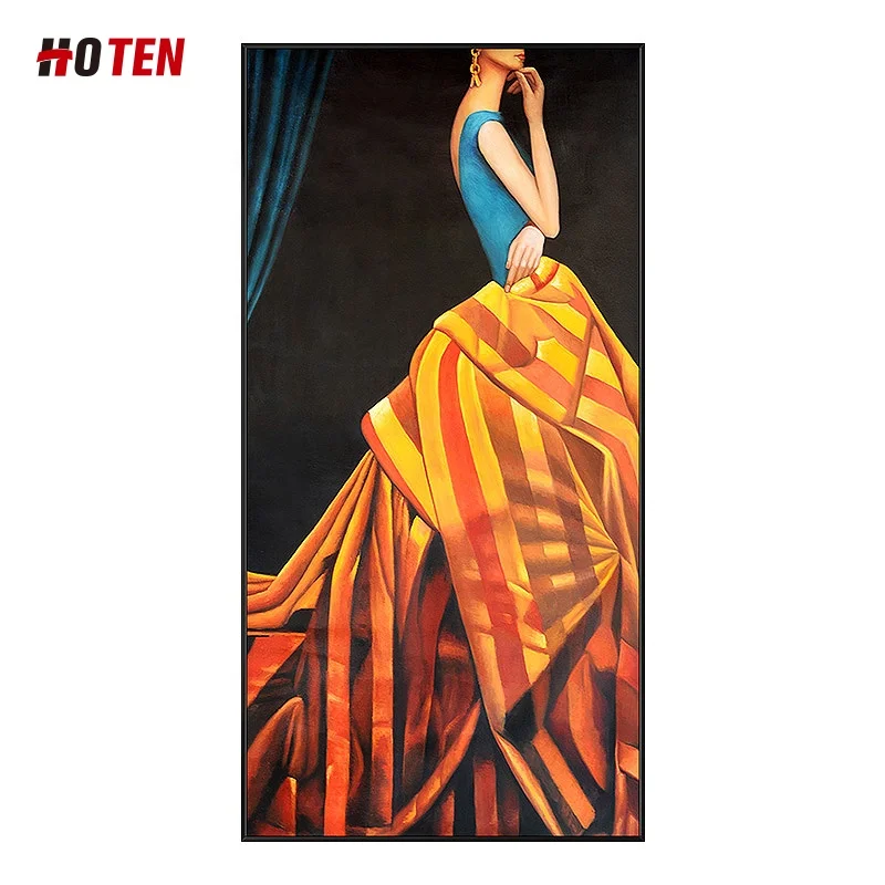 

Photo custom fashion abstract figures oil painting romantic decoration painting large size handmade