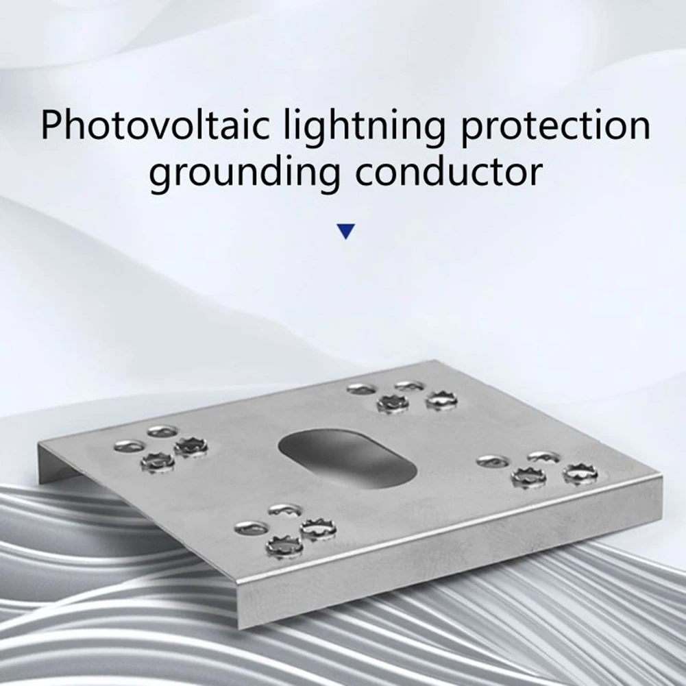 Photovoltaic Grounding Plates - C-Shaped Steel Conductive Sheets for Solar Power Installation (50-Pack)