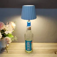LED Wine Bottle Base Rechargeable Desk Led Lamp Battery Operated Bar Restaurant Dining Mushroom Lamp holders Night Light Decor 1