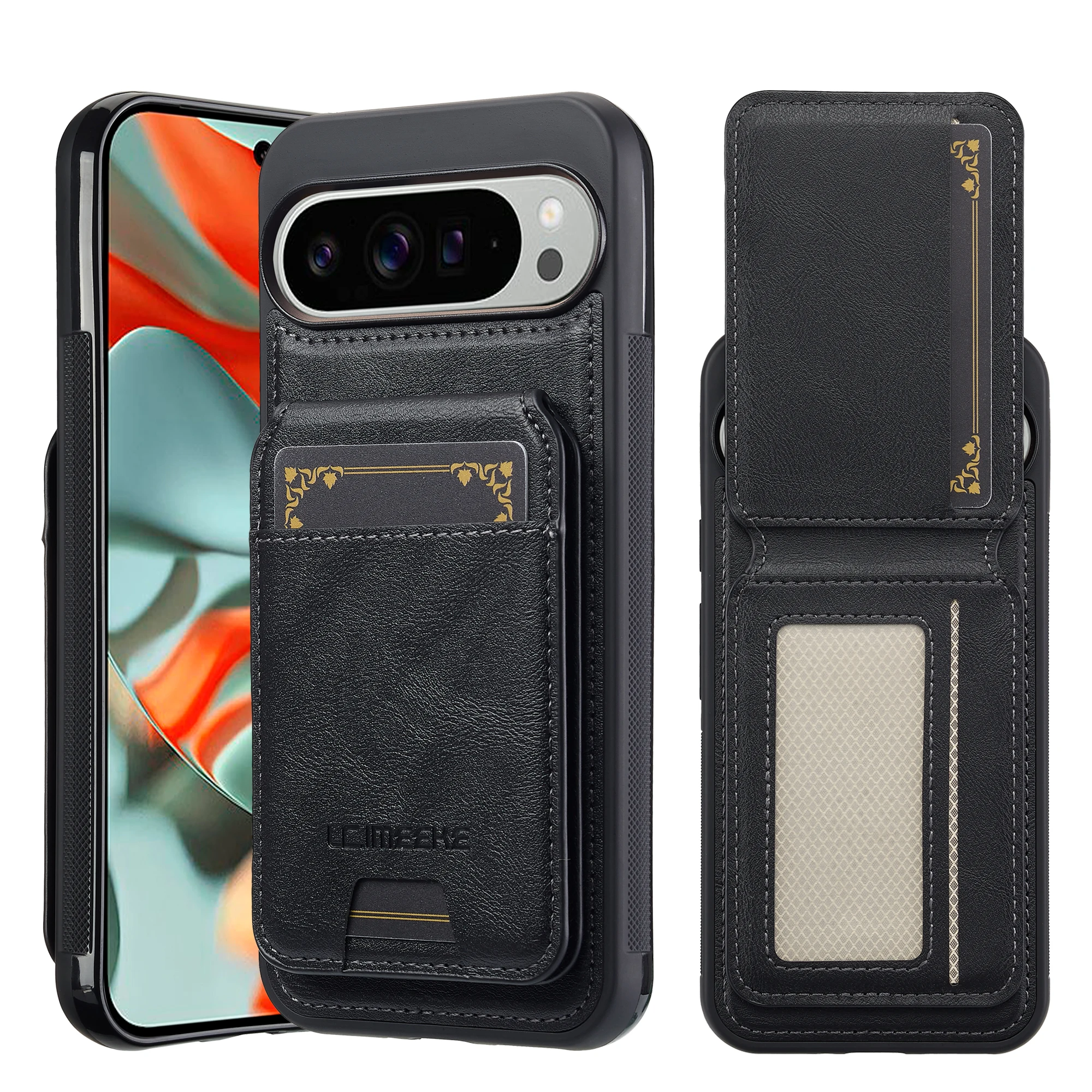 Premium Magnetic Leather Flip Phone Case with Card Holder