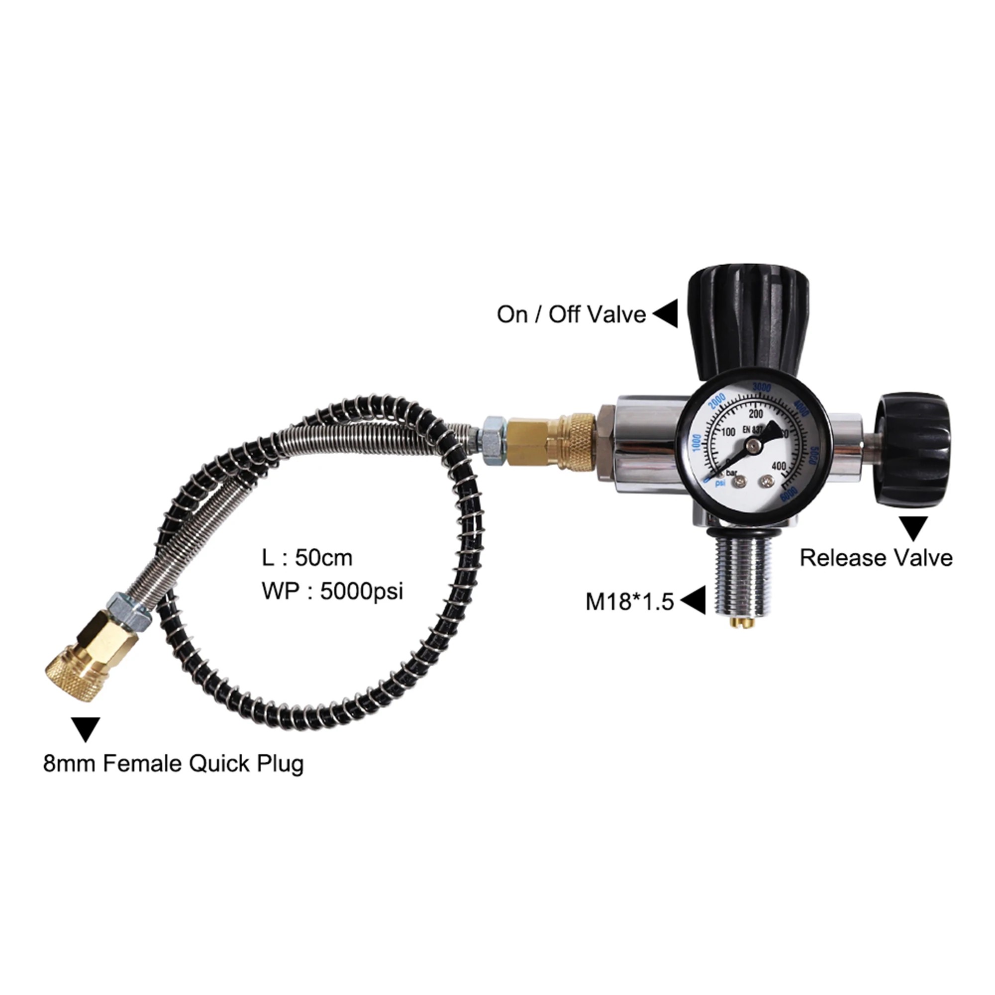 TUXING 300Bar 3L Carbon Fiber Cylinder with Fill Station Regulator Valve 4500psi