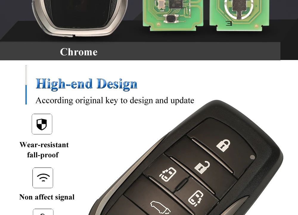 Keyforkess XSTO20EN XM38 Smart Keyless PCB FEN T.T 5 pulsanti guscio chiave per Toyota TOY-T Universal Smart Key Fit Lexus 4A 8A 4D - S4340997487ae4bdfb6449a9ea77ca2720