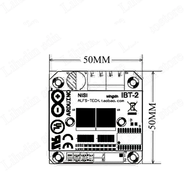 Modulo Driver Motore Liludin BTS7960 ad Alta Potenza con Limitazione di Corrente 43A per Auto Intelligenti e Refrigerazione a Semiconduttori - immagine 3