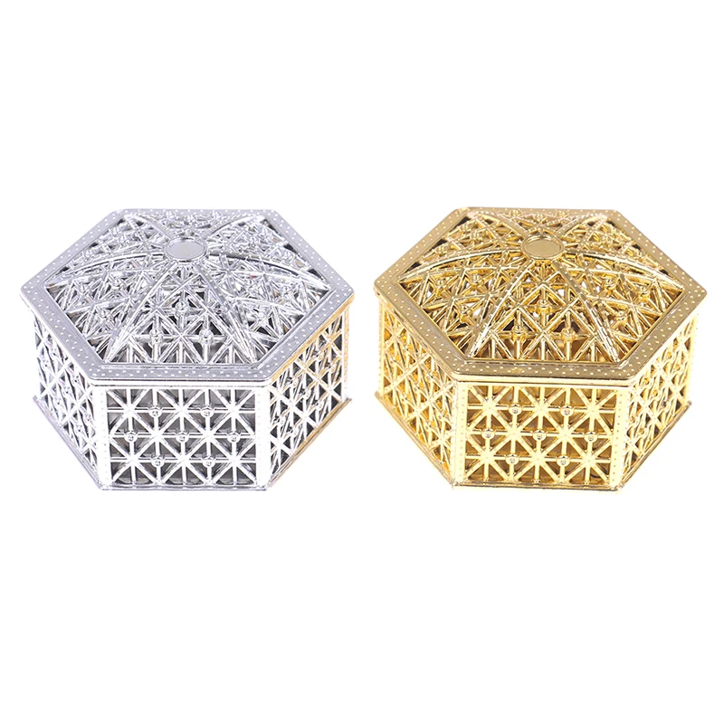 Plastic Retro Hollow Gold Foil Candy Box Chocolate Gift Treat Boxes Jewelry Storage Wedding Favor Box Party Favor Souvenir