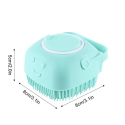 Pet Bathing Soft Silicone Brush and Massager for Grooming and Cleaning (Green)