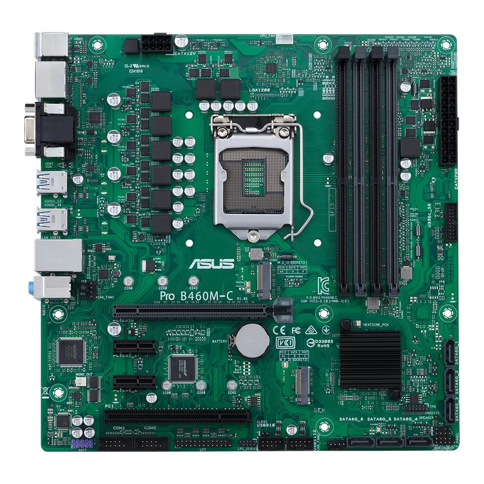 ASUS Pro B460M-C Motherboard Intel B460 Socket 1200 128GB DDR4