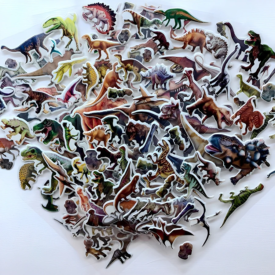 6/12/24pcs 공룡 디자인 버블 스티커 자체 접착식 및 노트북/수하물에 붙이기 쉬운 창의적인 그래피티 및 학생 보상품
