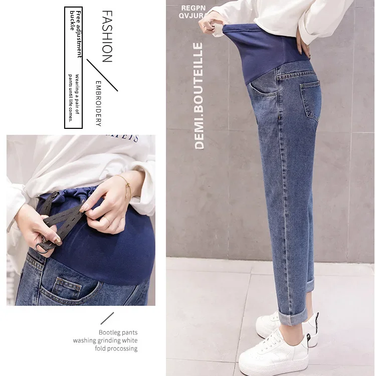 High-waisted Maternity Jeans 2024 New Spring Collection Maternity Trousers Comfortable Stretchable Cotton Pants 4