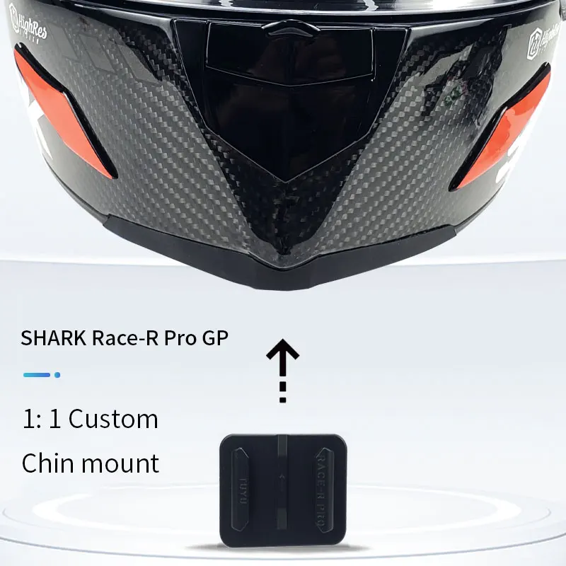 Shark Race r Pro gp Personalizado Capacete de Motocicleta Chin Mount para Gopro Hero 12 11 10 Insta360 x3 One rs Acessório da Câmera - Image 2