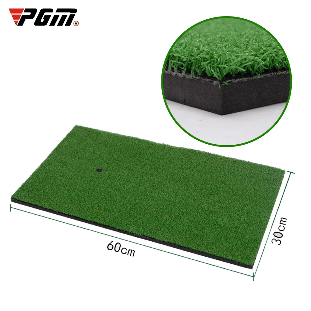 PGM Golf Mat Portable with Rubber Tee Seat Realistic Turf Putter Mat Outdoor Sports Golf Training Turf Mat Indoor Office