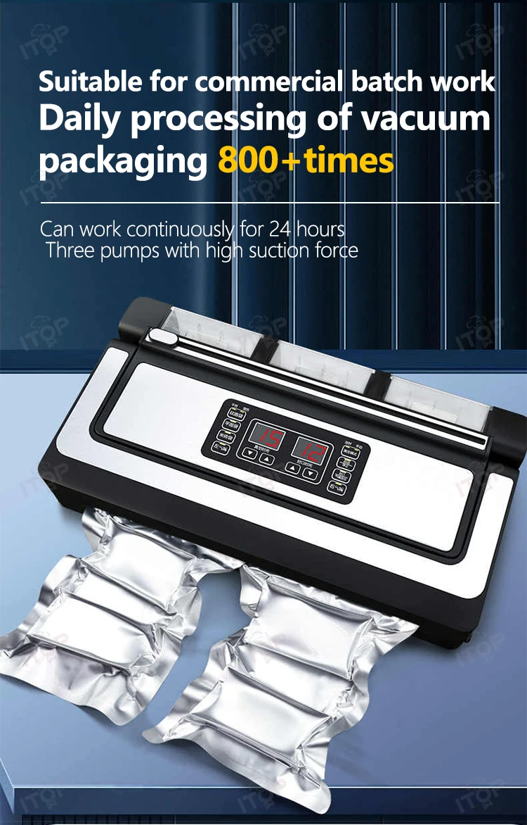 Description Picture 6 of itemITOP VPM 42cm Commercial Vacuum Sealer 24-hour Continuous Work with Inflation Feature 3 Pumps 90KPA Vacuum Packaging Machine