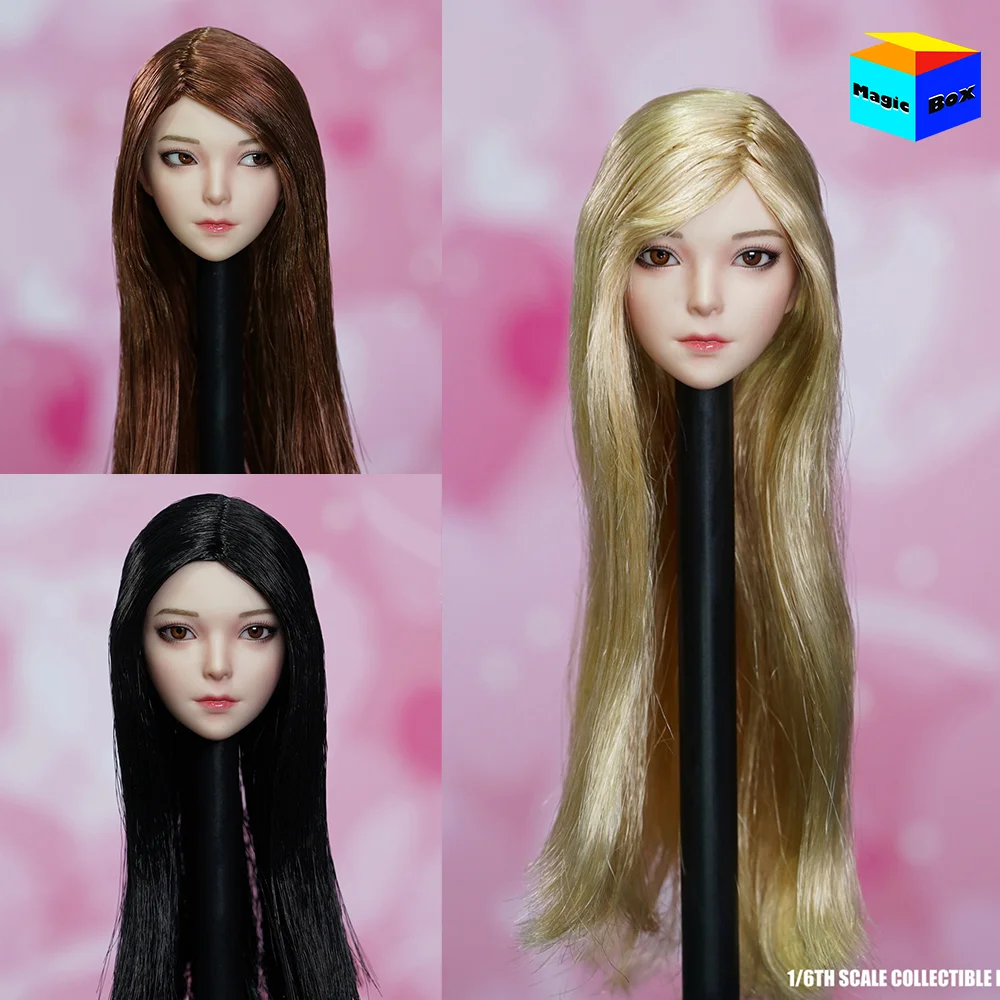 

SUPER DUCK SDDX04 1/6 Female Soldier Cute Girl Movable Eye Long Straight Hair Head Sculpt Model Fit 12Inch Action Figure Body