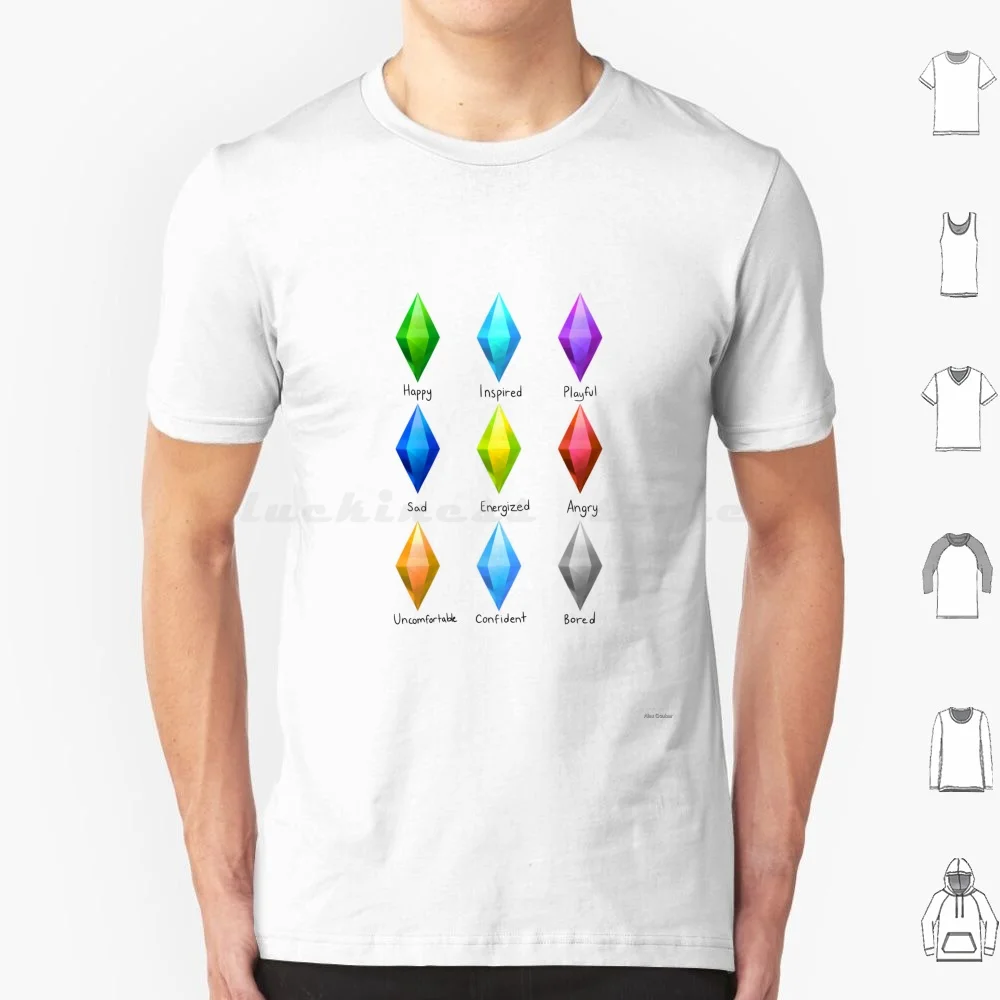 9 Sims Plumbob Moodlets T Shirt Uomo Donna Bambini 6Xl Sims Sims 4 Sims 3 Moodlets Sims Moodlets Sims 4 Mood Sims 4 Moodlets Sims