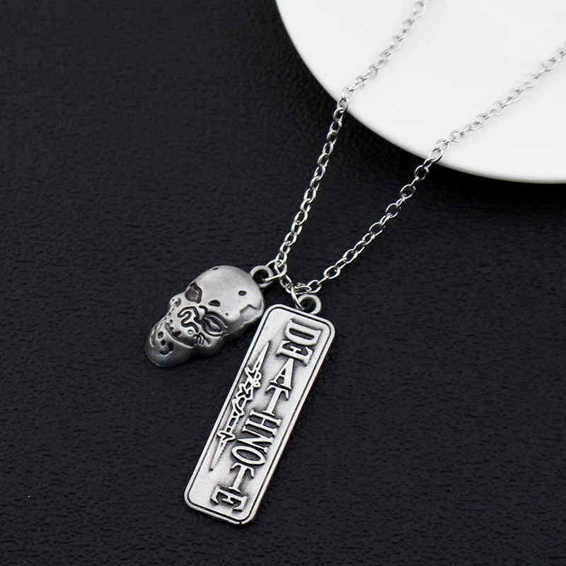 Anime Death Note Letter Necklace Classic Skull Pendant Leather
