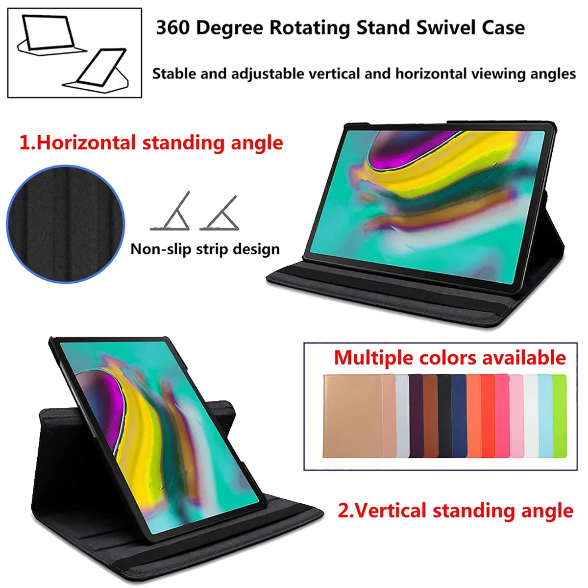 Elegant 360° Rotating Leather Tablet Case for 7.9-10.2 Inch Devices