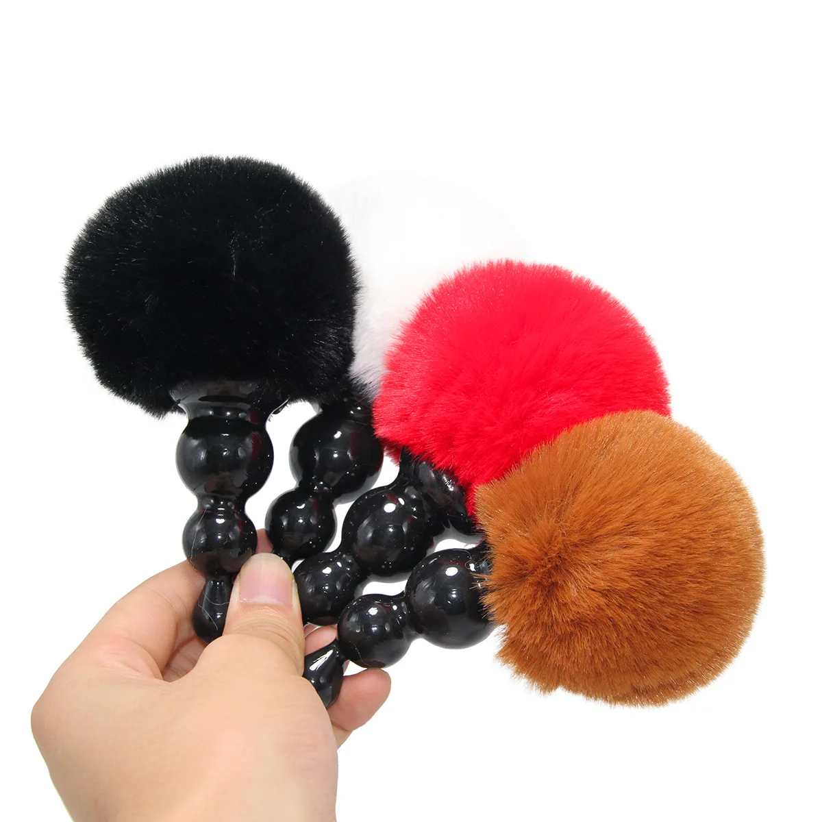 Furry Tail Anal Plug Set, mehrfarbiges Silikon-Analspielzeug für Analspiel-Sexspielzeug